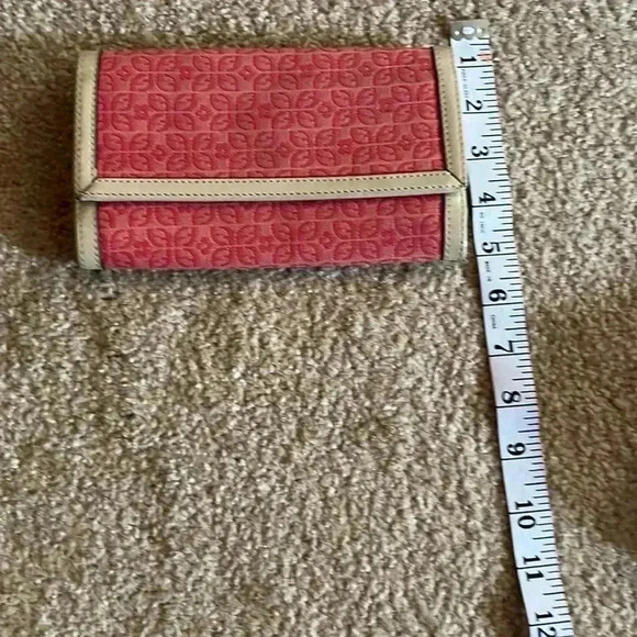 Coach Yellow & White Wristlet and Red Coach Like Wallet With Beige Leather Trim - Picture 5 of 12